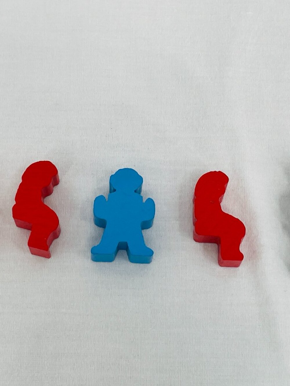 Vintage 1980s Wooden Meeple People Random Play Set